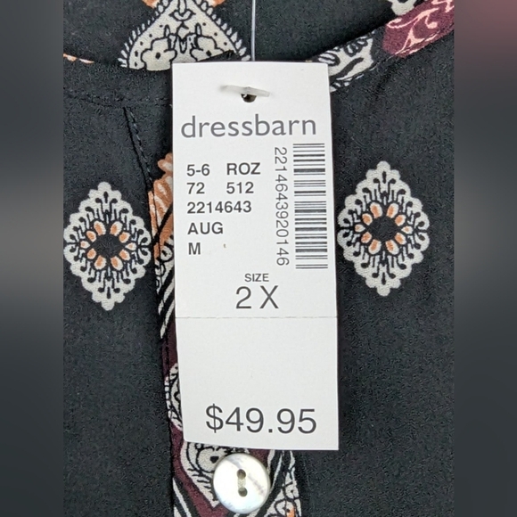 Roz & Ali size 2X tunic shift dress or tunic in geometric print - Picture 4 of 14